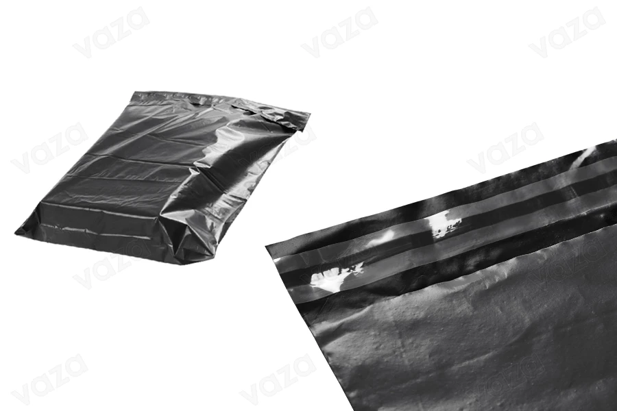 Σακουλάκια μεταφορών courier αδιάβροχα 380x520 mm μαύρα με αυτοκόλλητο κλείσιμο  - 100 τμχ-