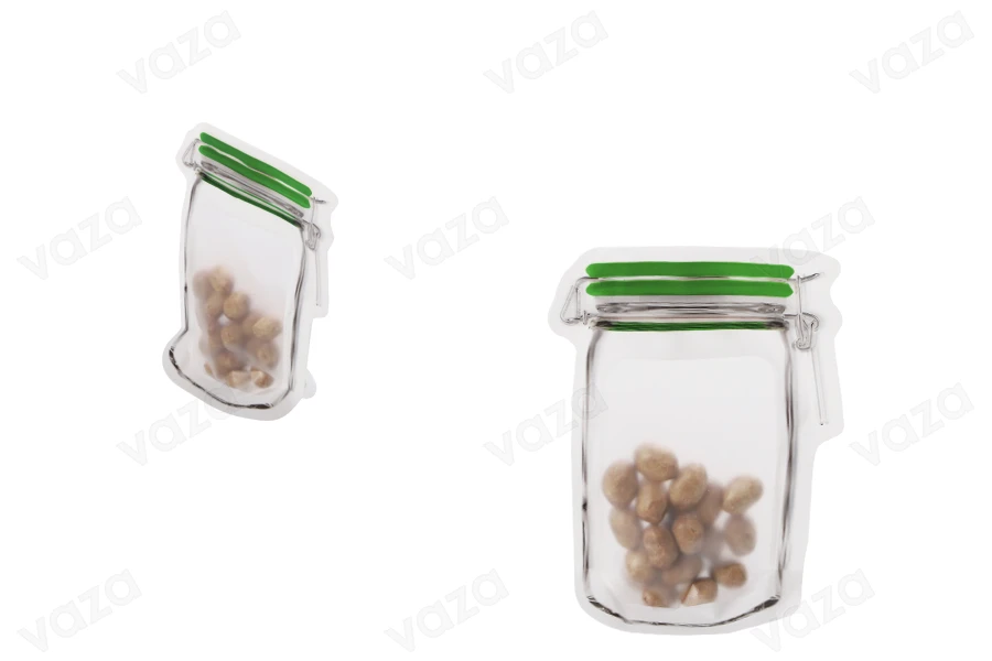 Σακουλάκια τύπου Doy Pack σε σχήμα βάζου 75x110 με κλείσιμο "zip" - 50 τμχ-εικόνα_διαστάσεις