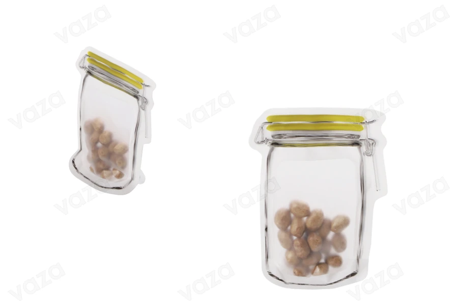 Σακουλάκια τύπου Doy Pack σε σχήμα βάζου 107x150 με κλείσιμο "zip" - 50 τμχ Σακουλάκια τύπου Doy Pack σε σχήμα βάζου 107x150 με κλείσιμο "zip" - 50 τμχ-εικόνα_διαστάσεις