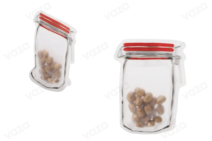 Σακουλάκια τύπου Doy Pack σε σχήμα βάζου 125x195 mm με κλείσιμο "zip" - 50 τμχ Σακουλάκια τύπου Doy Pack σε σχήμα βάζου 125x195 mm με κλείσιμο "zip" - 50 τμχ-εικόνα_διαστάσεις