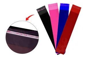 Sachets 50 x 300 mm semi-transparents avec fermeture adhésive en différentes couleurs - 100 pcs-1