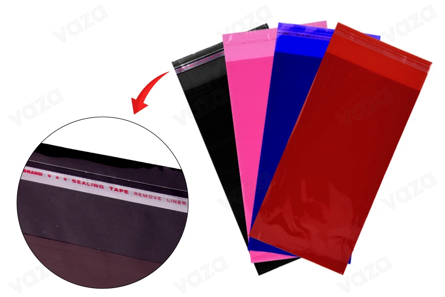 Self-adhesive semi-transparent bags in different colours in size 130x300 mm - 100 pcs Self-adhesive semi-transparent bags in different colours in size 130x300 mm - 100 pcs-image_product