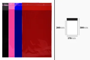 Sachets 170 x 300 mm semi-transparents avec fermeture adhésive en différentes couleurs - 100 pcs-2