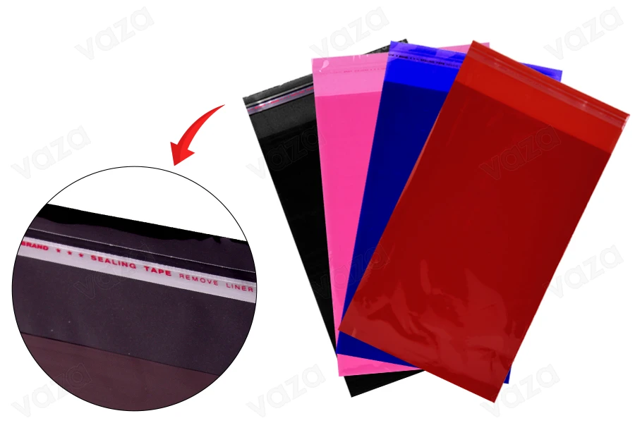 Self-adhesive semi-transparent bags in different colours in size 170x300 mm - 100 pcs-image_product