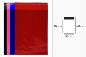 Sachets 190 x 300 mm semi-transparents avec fermeture adhésive en différentes couleurs - 100 pcs-2