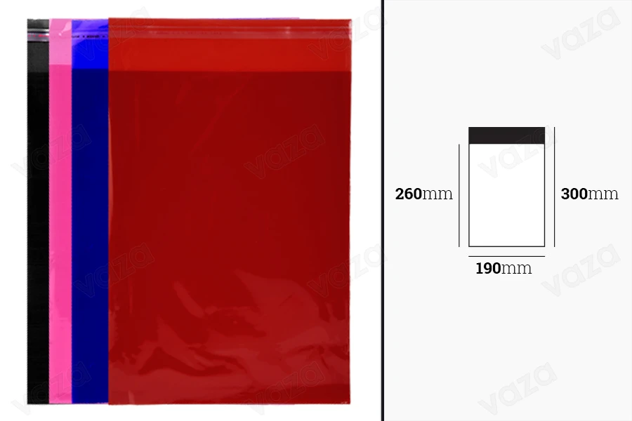Σακουλάκια 190x300 mm ημιδιάφανα με αυτοκόλλητο κλείσιμο σε διάφορα χρώματα - 100 τμχ Σακουλάκια 190x300 mm ημιδιάφανα με αυτοκόλλητο κλείσιμο σε διάφορα χρώματα - 100 τμχ-εικόνα_διαστάσεις