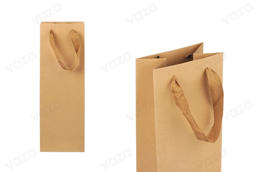 Paper gift bag 120x90x360 mm for wine bottle - 12 pcs-immagine_prodotto
