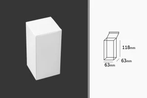 Κουτί χάρτινο σε λευκό χρώμα 63x63x118 mm - 20 τμχ-2