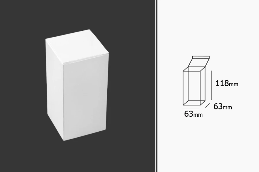 Κουτί χάρτινο σε λευκό χρώμα 63x63x118 mm - 20 τμχ Κουτί χάρτινο σε λευκό χρώμα 63x63x118 mm - 20 τμχ