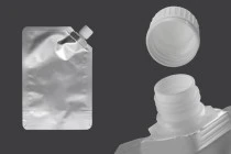 Συσκευασία (ασκός) αλουμινίου τύπου Doy Pack 500 ml με πλαϊνό λευκό καπάκι ασφαλείας - 50 τμχ