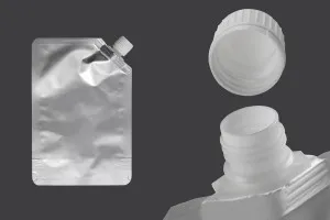 Aluminum Doypack stand-up pouch packaging (flask), 500 ml with white side cap  - 50 pcs-2
