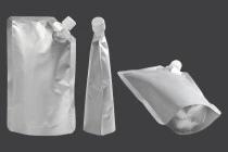 Συσκευασία (ασκός) αλουμινίου τύπου Doy Pack 500 ml με πλαϊνό λευκό καπάκι ασφαλείας - 50 τμχ
