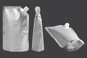 Aluminum Doypack stand-up pouch packaging (flask), 500 ml with white side cap  - 50 pcs-3
