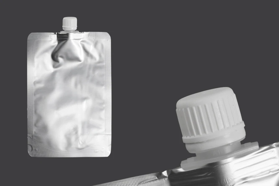 Συσκευασία (ασκός) αλουμινίου τύπου Doy Pack 500 ml με λευκό καπάκι ασφαλείας - 50 τμχ Συσκευασία (ασκός) αλουμινίου τύπου Doy Pack 500 ml με λευκό καπάκι ασφαλείας - 50 τμχ