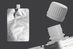 Aluminum Doypack stand-up spout pouch, 500 ml with a white cap  - 50 pcs-2