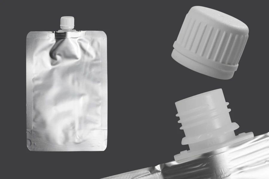 Συσκευασία (ασκός) αλουμινίου τύπου Doy Pack 500 ml με λευκό καπάκι ασφαλείας - 50 τμχ Συσκευασία (ασκός) αλουμινίου τύπου Doy Pack 500 ml με λευκό καπάκι ασφαλείας - 50 τμχ