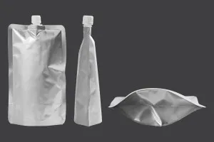 Aluminum Doypack stand-up spout pouch, 500 ml with a white cap  - 50 pcs-3
