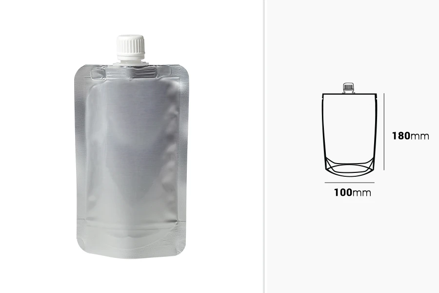 Doy Pack Aluminiumpackung (Beutel) 200ml mit weißem Deckel - 50 Stück Doy Pack Aluminiumpackung (Beutel) 200ml mit weißem Deckel - 50 Stück