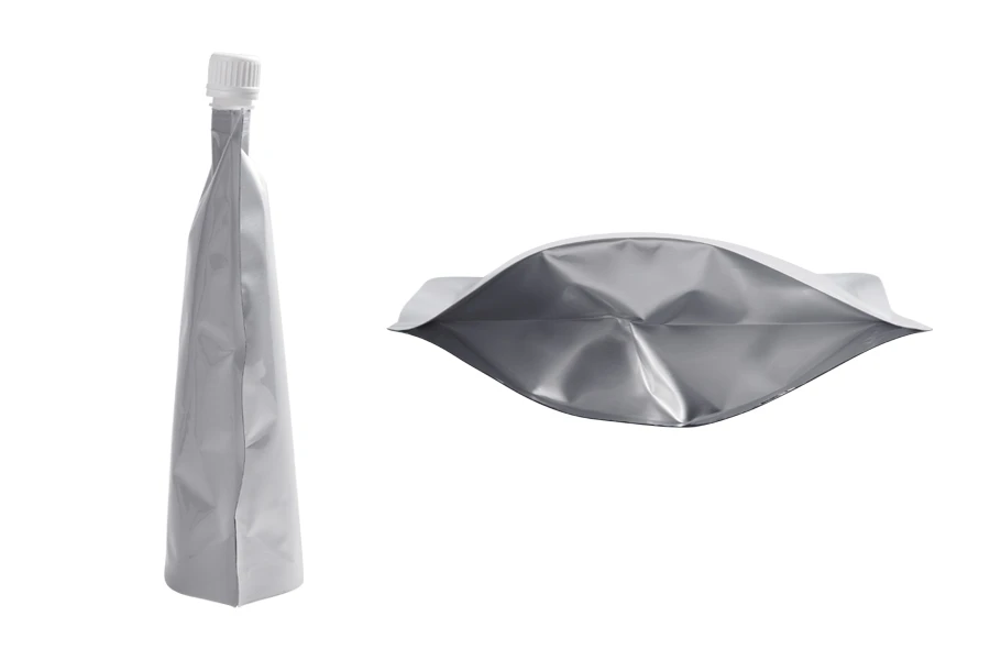 Συσκευασία (ασκός) αλουμινίου τύπου Doy Pack 300 ml με λευκό καπάκι ασφαλείας - 50 τμχ