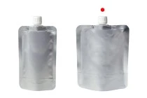 Συσκευασία (ασκός) αλουμινίου τύπου Doy Pack 300 ml με λευκό καπάκι ασφαλείας - 50 τμχ