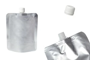 Aluminum Doypack stand-up spout pouch, 300 ml with a white cap  - 50 pcs-1