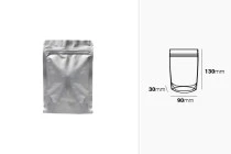 Σακουλάκια αλουμινίου τύπου Doy Pack 90x30x130 mm με κλείσιμο "zip" και δυνατότητα σφράγισης με θερμοκόλληση - 100 τμχ Σακουλάκια αλουμινίου τύπου Doy Pack 90x30x130 mm με κλείσιμο "zip" και δυνατότητα σφράγισης με θερμοκόλληση - 100 τμχ