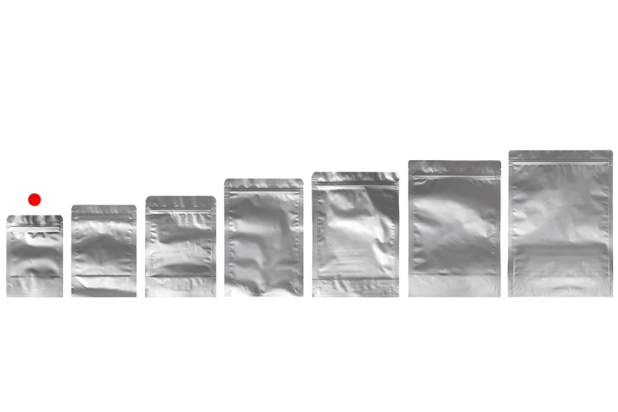 Σακουλάκια αλουμινίου τύπου Doy Pack 90x30x130 mm με κλείσιμο "zip" και δυνατότητα σφράγισης με θερμοκόλληση - 100 τμχ Σακουλάκια αλουμινίου τύπου Doy Pack 90x30x130 mm με κλείσιμο "zip" και δυνατότητα σφράγισης με θερμοκόλληση - 100 τμχ