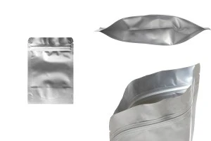Σακουλάκια αλουμινίου τύπου Doy Pack 90x30x130 mm με κλείσιμο "zip" και δυνατότητα σφράγισης με θερμοκόλληση  - 100 τμχ-1