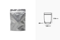 Σακουλάκια αλουμινίου τύπου Doy Pack 120x40x170 mm με κλείσιμο "zip" και δυνατότητα σφράγισης με θερμοκόλληση - 100 τμχ Σακουλάκια αλουμινίου τύπου Doy Pack 120x40x170 mm με κλείσιμο "zip" και δυνατότητα σφράγισης με θερμοκόλληση - 100 τμχ
