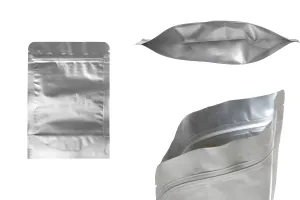 Σακουλάκια αλουμινίου τύπου Doy Pack 140x40x200 mm με κλείσιμο "zip" και δυνατότητα σφράγισης με θερμοκόλληση  - 100 τμχ-1