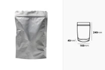 Σακουλάκια αλουμινίου τύπου Doy Pack 160x40x240 mm με κλείσιμο "zip" και δυνατότητα σφράγισης με θερμοκόλληση - 100 τμχ Σακουλάκια αλουμινίου τύπου Doy Pack 160x40x240 mm με κλείσιμο "zip" και δυνατότητα σφράγισης με θερμοκόλληση - 100 τμχ