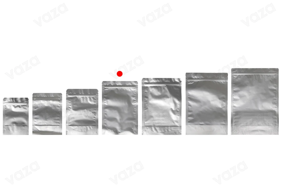 Σακουλάκια αλουμινίου τύπου Doy Pack 160x40x240 mm με κλείσιμο "zip" και δυνατότητα σφράγισης με θερμοκόλληση - 100 τμχ Σακουλάκια αλουμινίου τύπου Doy Pack 160x40x240 mm με κλείσιμο "zip" και δυνατότητα σφράγισης με θερμοκόλληση - 100 τμχ-εικόνα_σύνθεση