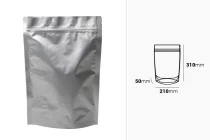 Σακουλάκια αλουμινίου τύπου Doy Pack 210x50x310 mm με κλείσιμο "zip" και δυνατότητα σφράγισης με θερμοκόλληση - 100 τμχ Σακουλάκια αλουμινίου τύπου Doy Pack 210x50x310 mm με κλείσιμο "zip" και δυνατότητα σφράγισης με θερμοκόλληση - 100 τμχ