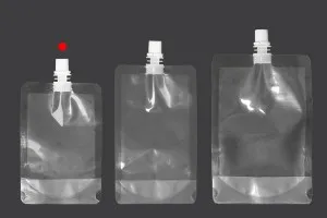 Doypack stand-up pouch packaging (flask) transparent 200 ml with white cap-3