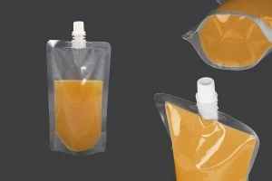 Gourde transparente (type Doypack) 250 ml avec bouchon blanc-4