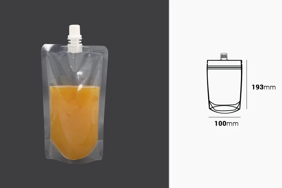 Συσκευασία (ασκός) τύπου Doy Pack διάφανη 250 ml με λευκό καπάκι