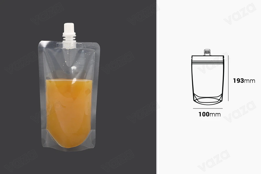 Packungstyp (Beutel) Doy Pack transparent 250ml mit weißem Deckel-bildabmessungen