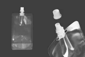 Gourde transparente (type Doypack) 250 ml avec bouchon blanc-1