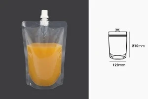 Gourde transparente (type Doypack) 380 ml avec bouchon blanc-2