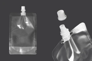 Gourde transparente (type Doypack) 380 ml avec bouchon blanc-1