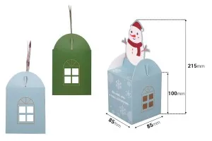 Boîte cadeau de Noël en papier 85 x 85 x 100 mm - 25 pcs-2