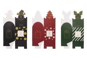 Boîte cadeau de Noël en papier 85 x 85 x 100 mm dans différents motifs - 25 pcs-3