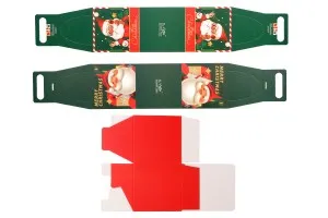 Boîte cadeau de Noël avec poignée et ruban 100 x 100 x 100 mm - 25 pcs-5