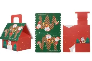 Boîte cadeau de Noël avec poignée 120 x 100 x 140 mm - 25 pcs-5