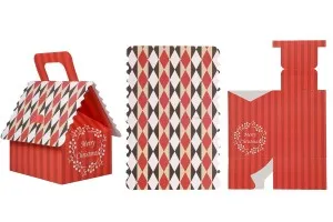 Boîte cadeau de Noël avec poignée 120 x 100 x 140 mm - 25 pcs-3