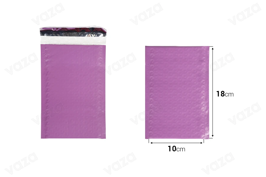 Φάκελοι με αεροπλάστ 10x18 cm σε μωβ ματ χρώμα - 10 τμχ Φάκελοι με αεροπλάστ 10x18 cm σε μωβ ματ χρώμα - 10 τμχ-εικόνα_διαστάσεις