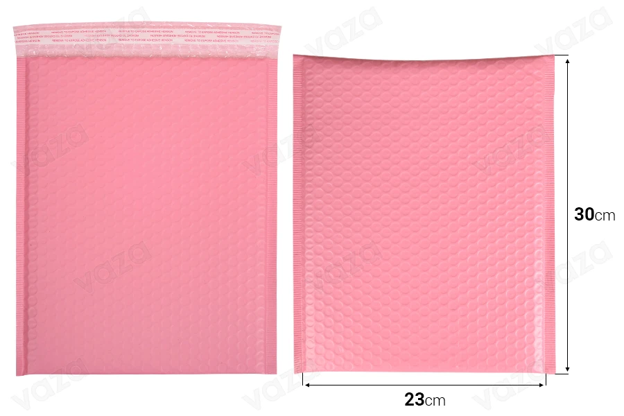 Umschläge mit Airplast 23x30cm in mattrosa Farbe Umschläge mit Airplast 23x30cm in mattrosa Farbe-εικόνα_διαστάσεις