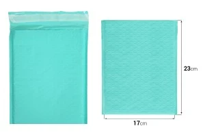 Buste imbottite  17x23 cm in colore turchese opaco - 10 pezzi.-2