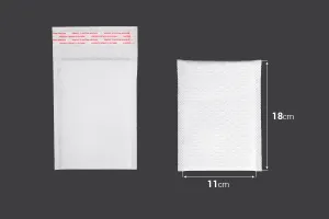 Enveloppes à bulles d'air aux dimensions 11 x 18 cm en blanc mat - 10 pcs-2
