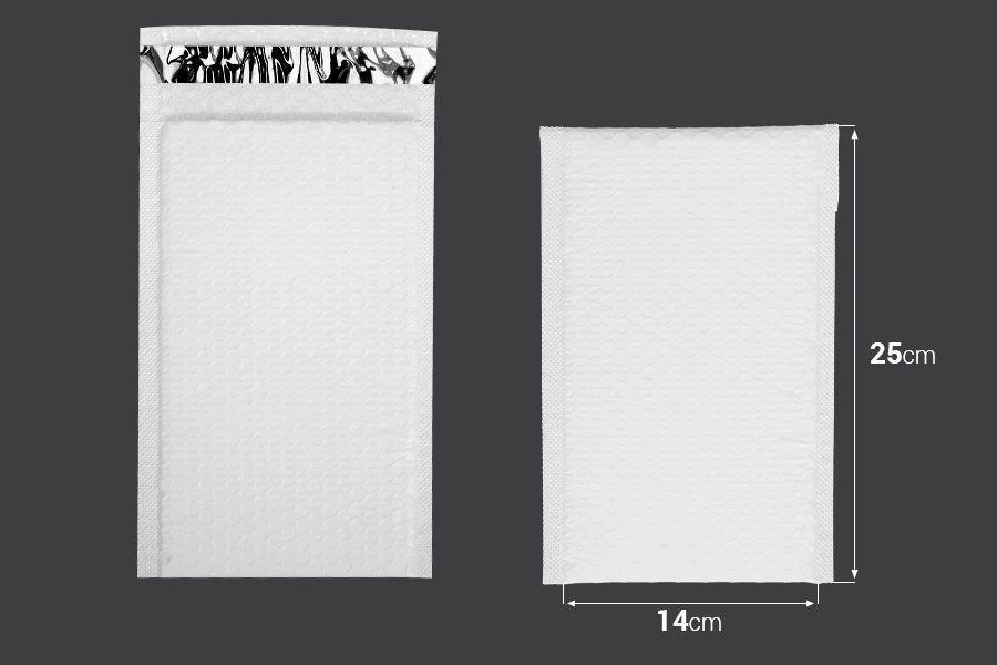 Φάκελοι με αεροπλάστ 14x25 cm σε λευκό ματ χρώμα - 10 τμχ Φάκελοι με αεροπλάστ 14x25 cm σε λευκό ματ χρώμα - 10 τμχ